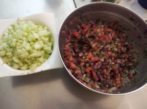 Chopped Vegetables for Ceviche 